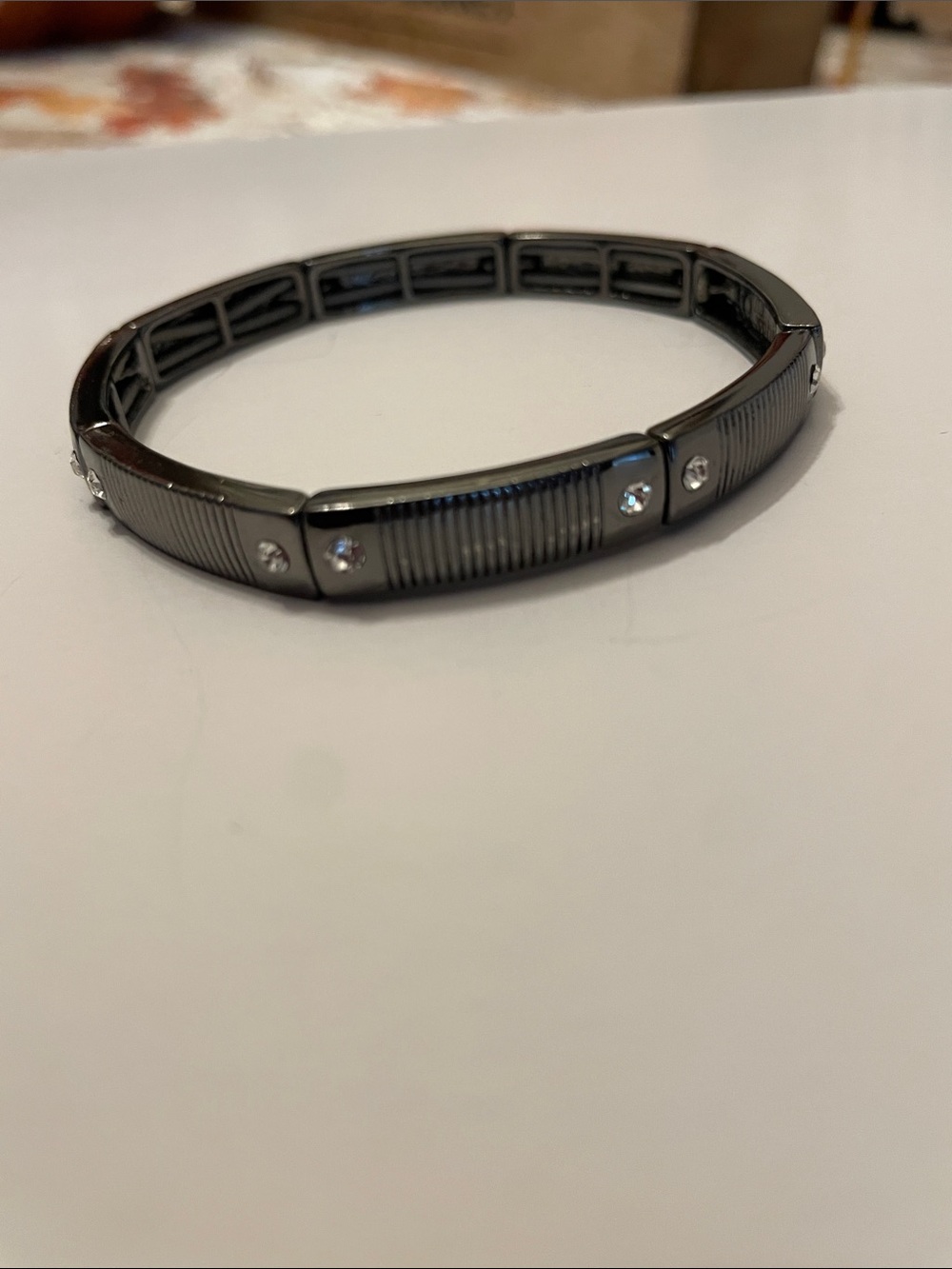 Lia Sophia Gunmetal Bracelet with Clear Crystal Accents